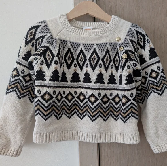 Gymboree Toddler Geometric Cotton Sweater - Picture 2 of 5